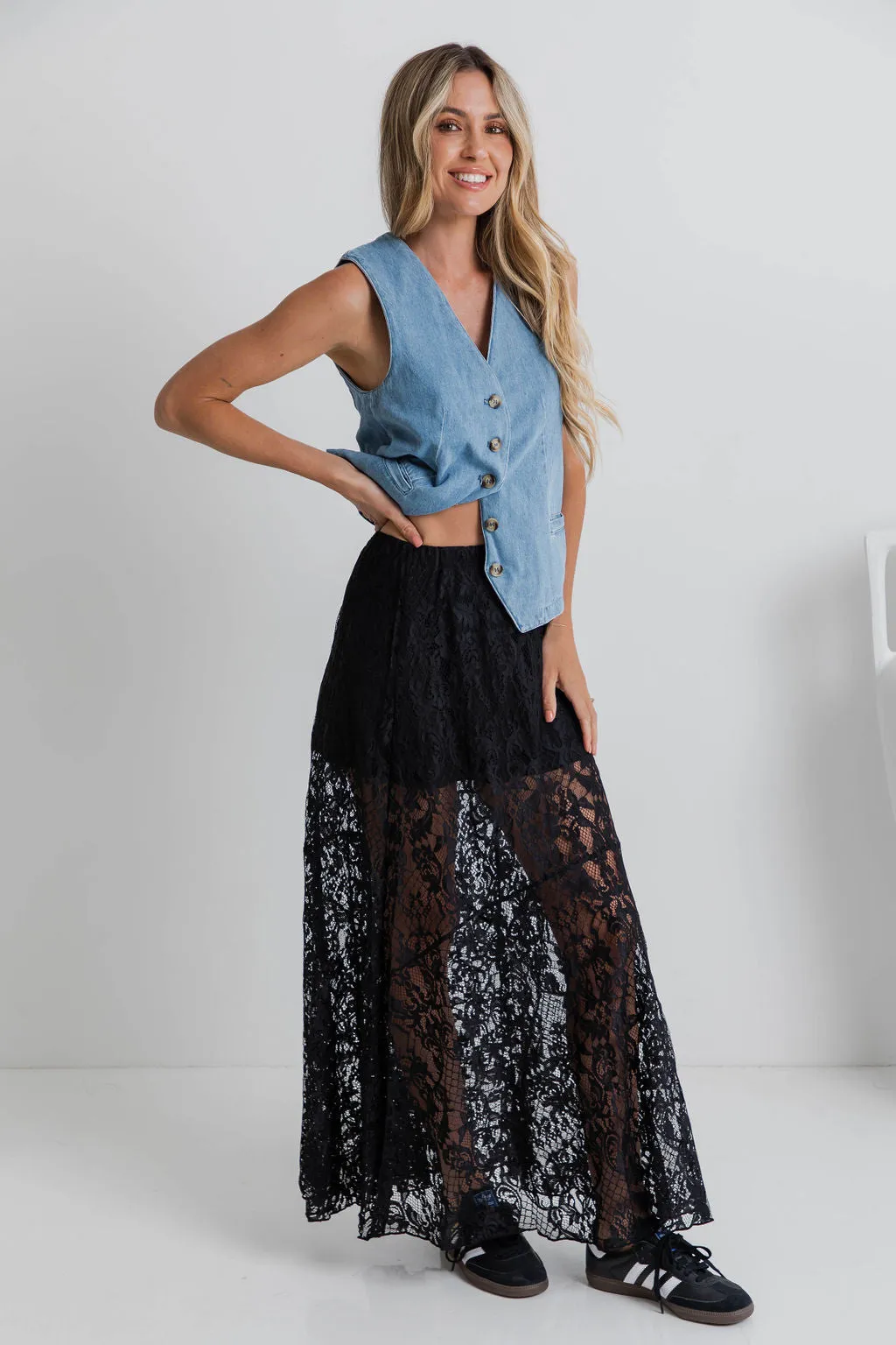 Zahra Lace Skirt - Black