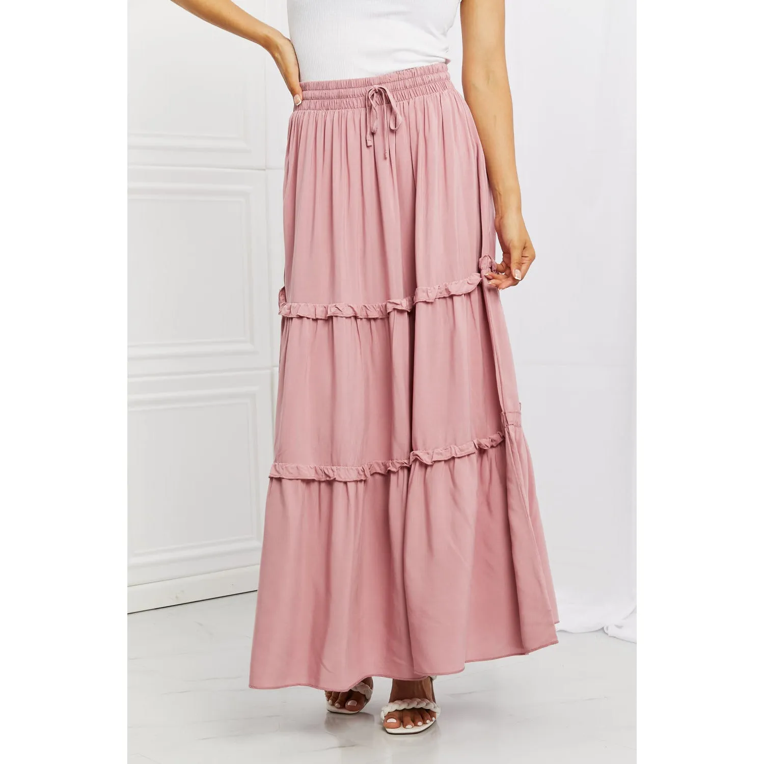 Zenana Summer Days Full Size Ruffled Maxi Skirt