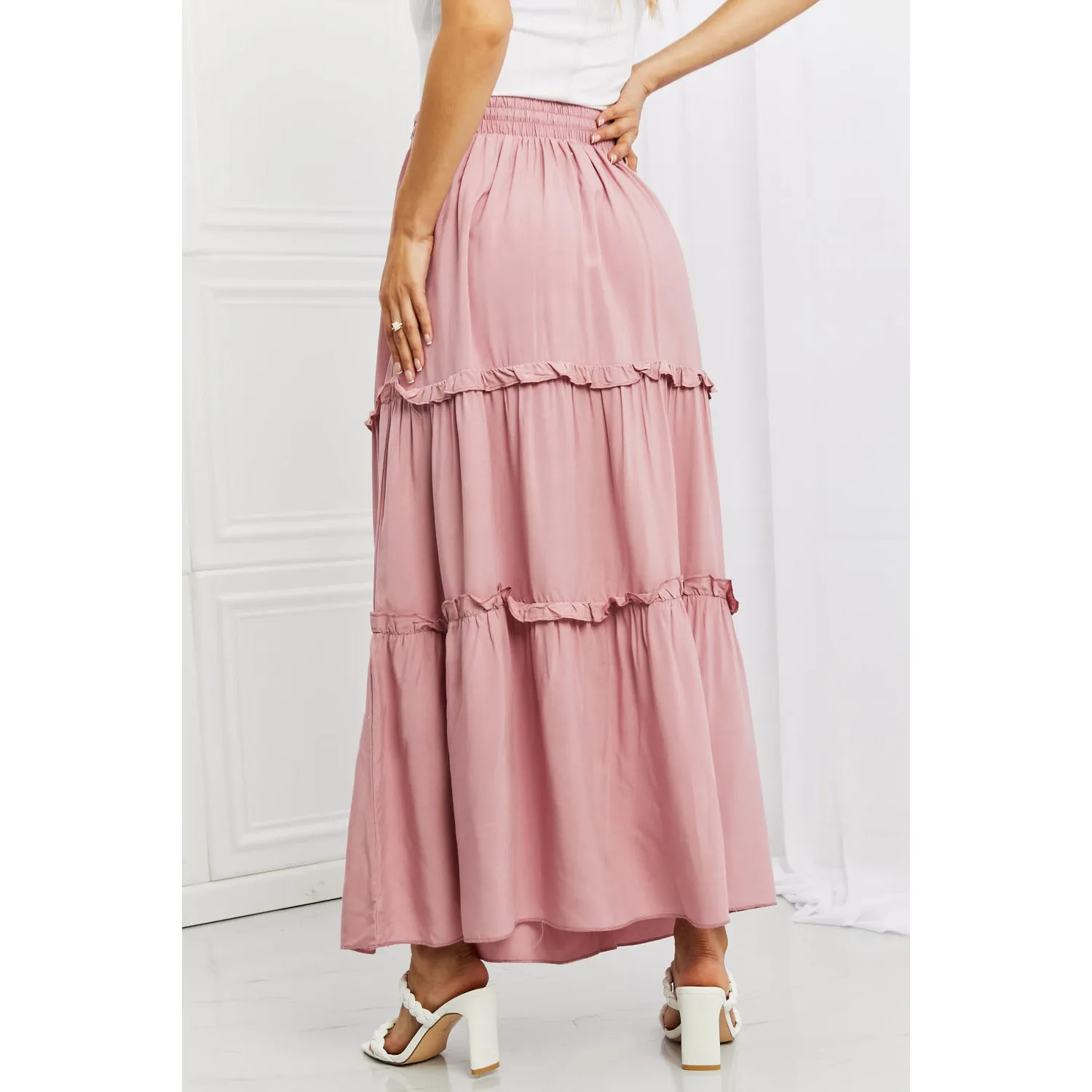 Zenana Summer Days Full Size Ruffled Maxi Skirt