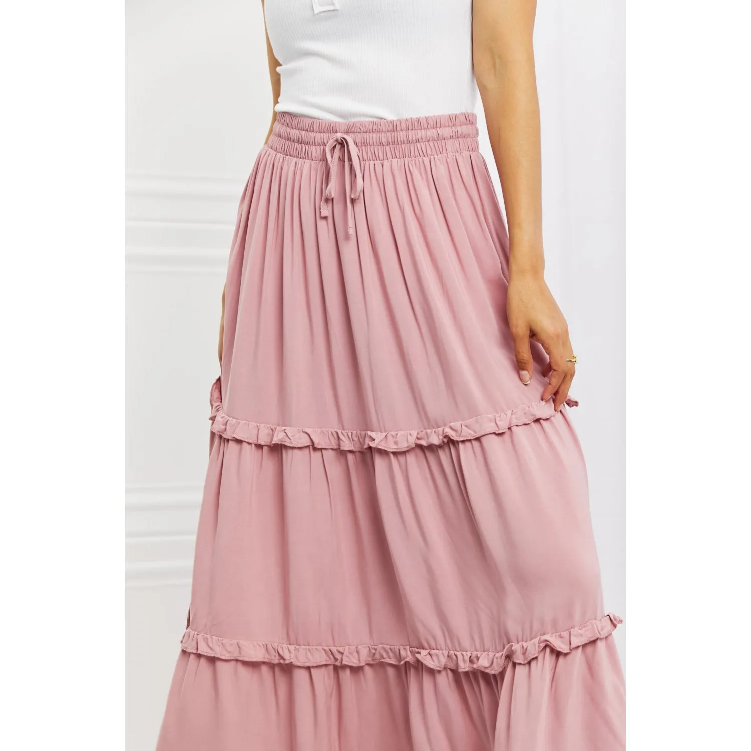 Zenana Summer Days Full Size Ruffled Maxi Skirt