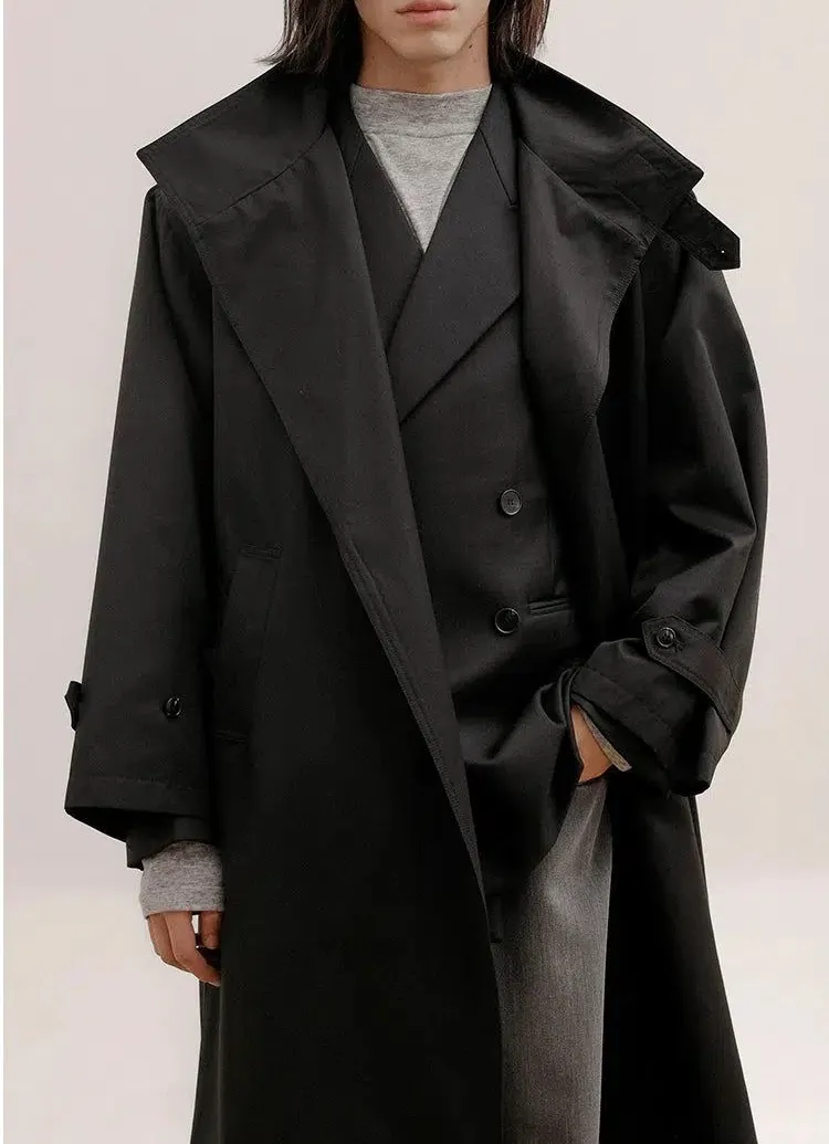 Zhou Buttoned Neck Detail Overcoat