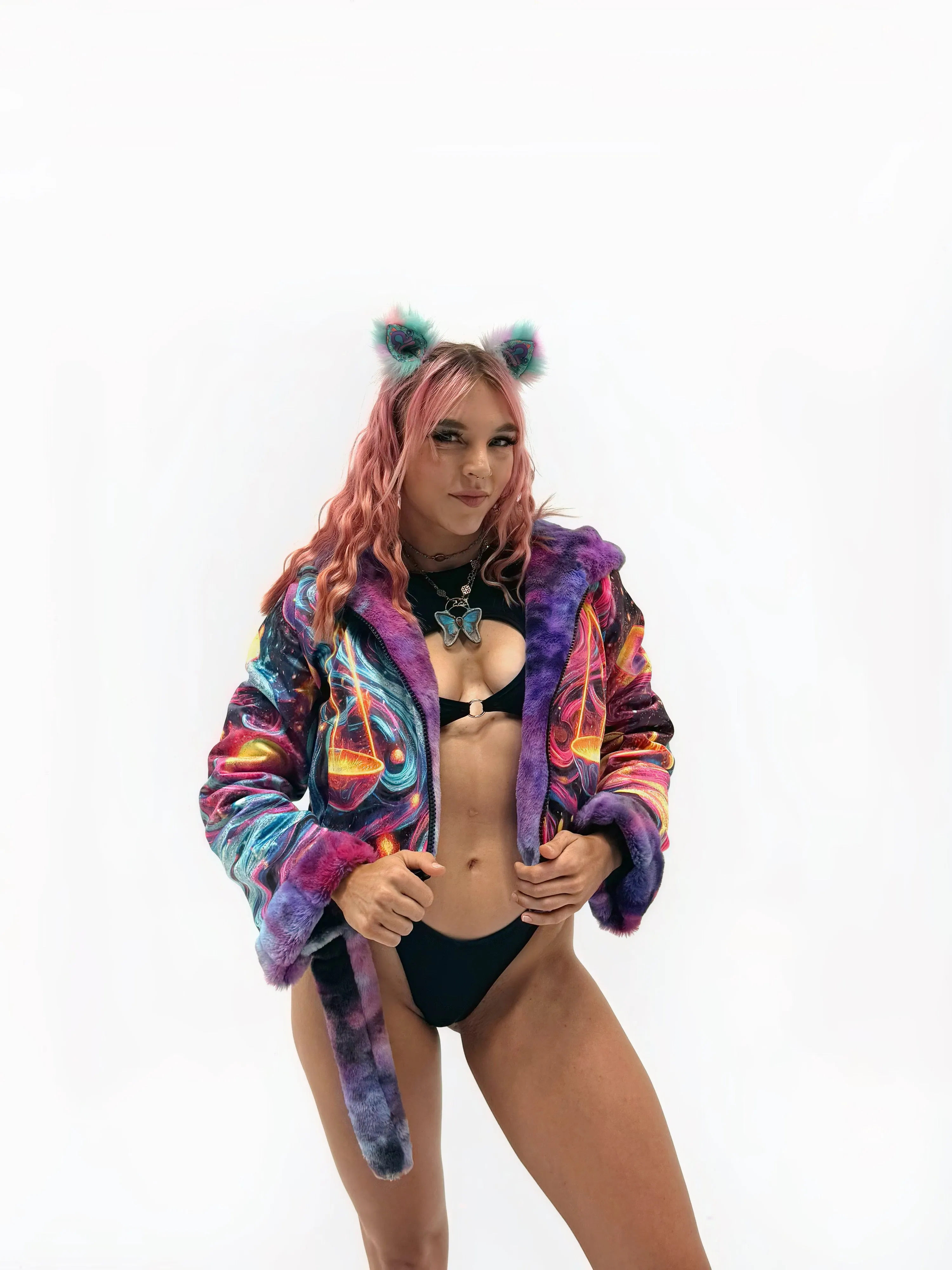 Zodiac Dreams ♎️ Libra Reversible Faux Fur Jacket